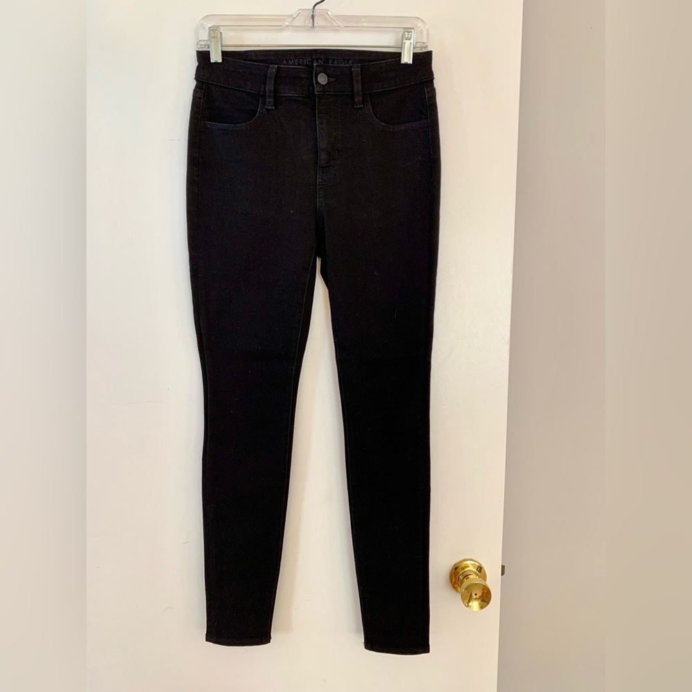 AE Dream Stretch High-Waisted Jegging Jean in Proper Black Size 4R - Picture 3 of 9